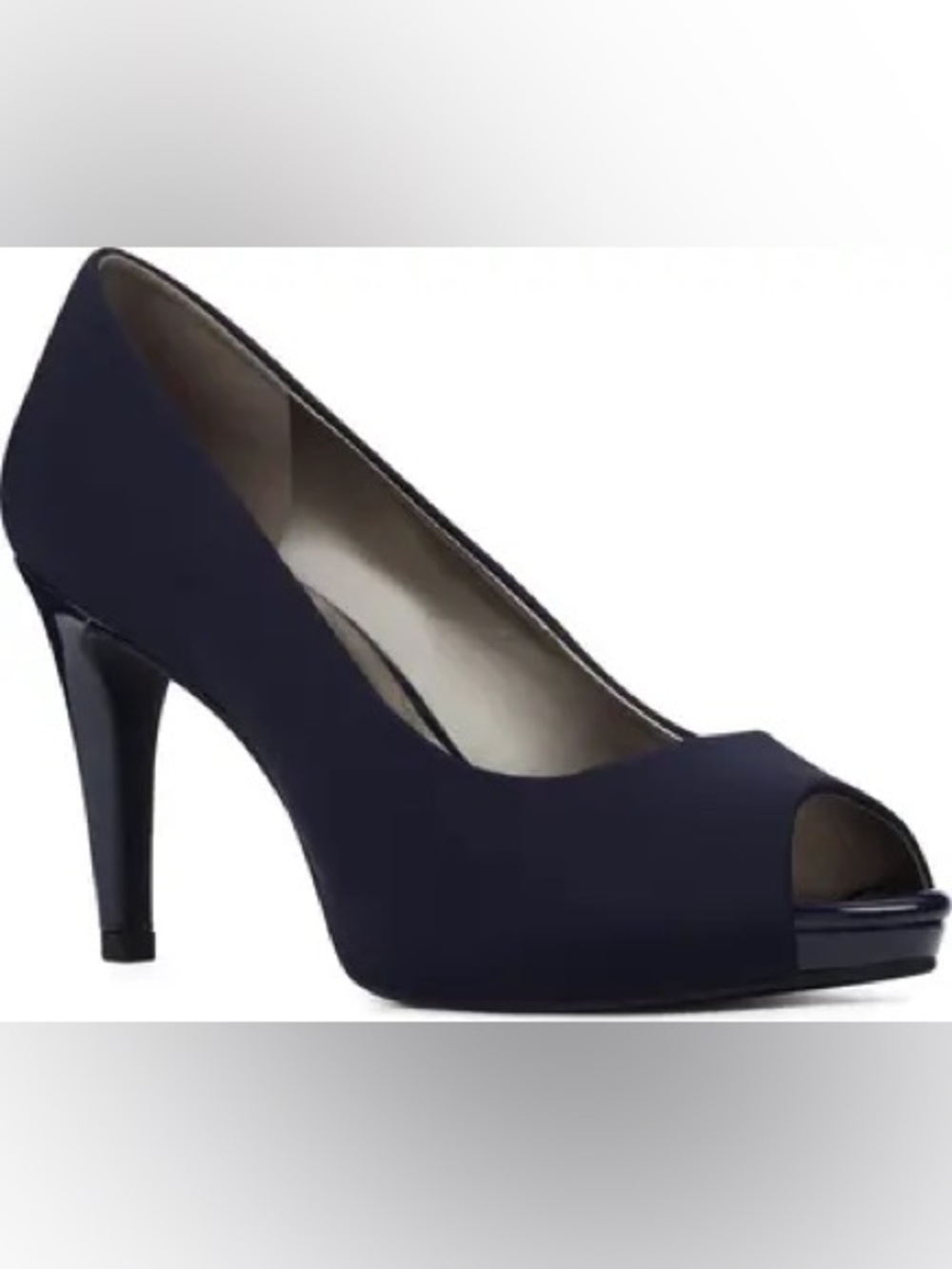 Bandolino Black Peep Toe Pump with Glossy Heel